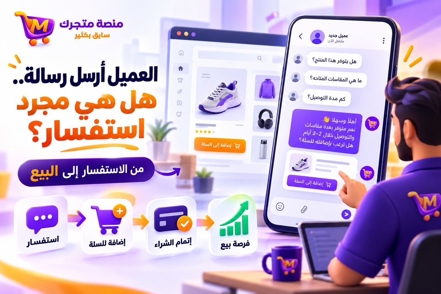 البيع عبر واتساب للمتجر الإلكتروني: كيف تحول المحادثات إلى طلبات؟