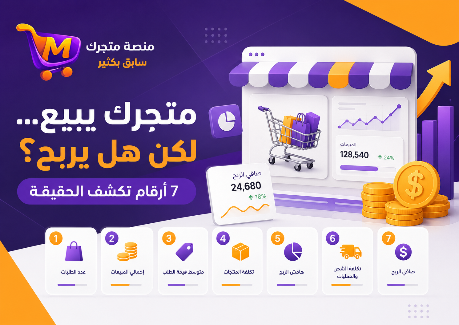 متجرك يبيع… لكن هل يربح؟ 7 أرقام تكشف ربحية متجرك الإلكتروني